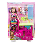 Barbie Doll and Pet Playhouse with 2 Pets Playset for Kids Ages 3+